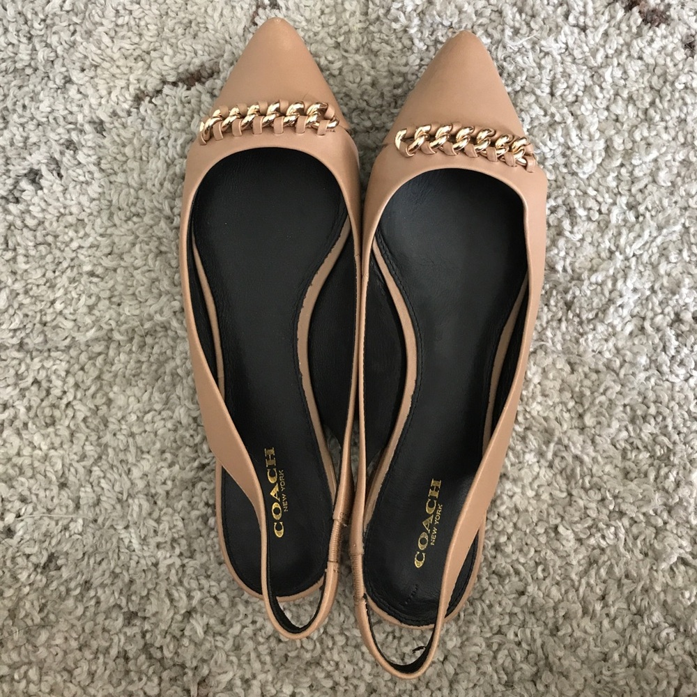 Coach Rodney Pointed Toe Leather Burgundy Slingbac